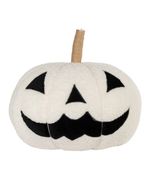 Weißer Halloween Kürbis als Dekokissen Ø 34cm