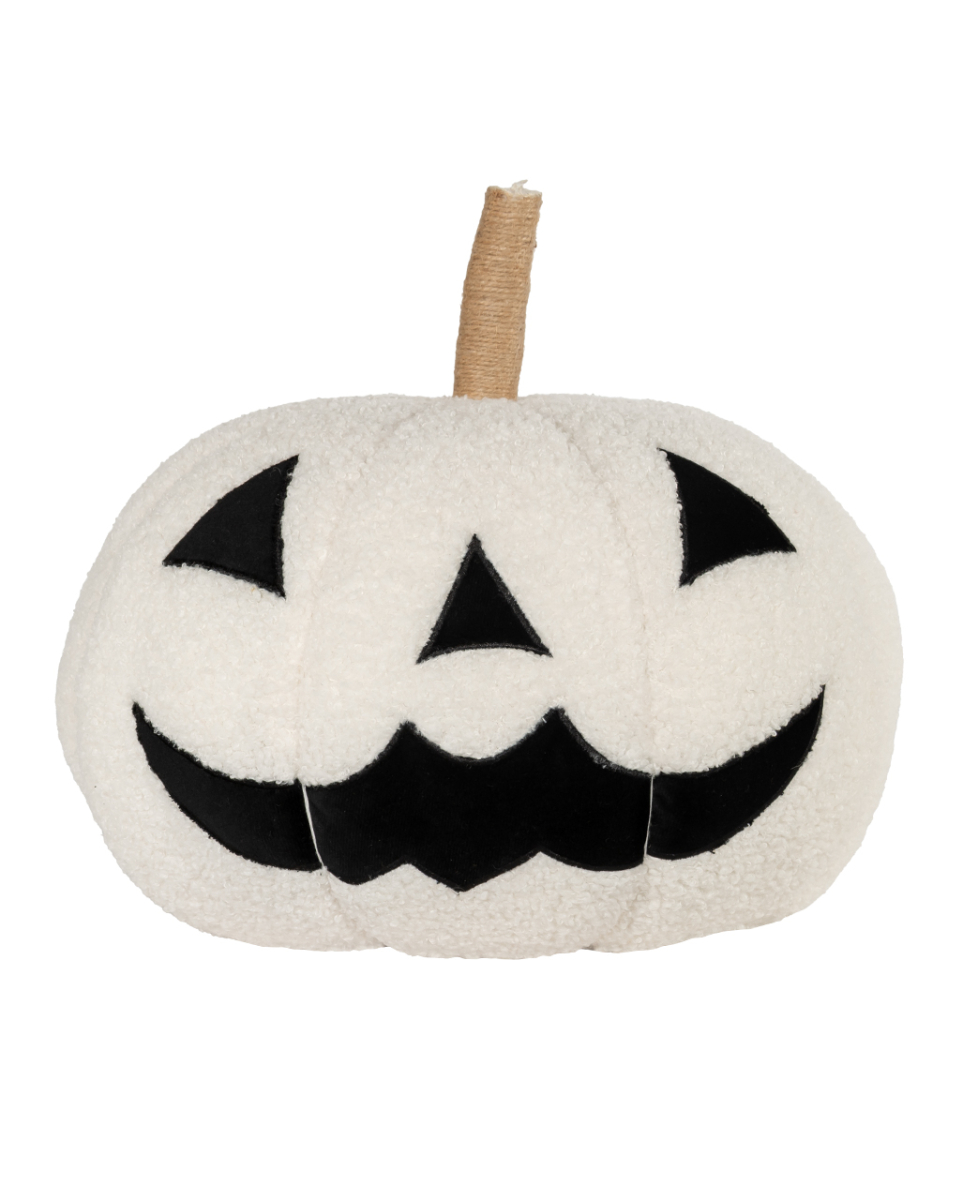 Weißer Halloween Kürbis als Dekokissen Ø 34cm 1 Weißer Halloween Kürbis als Dekokissen Ø 34cm