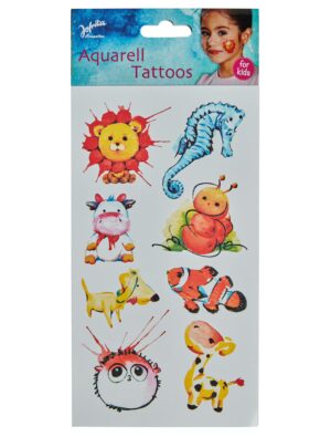 Aquarell Tattoos Tiere Kinder bunt