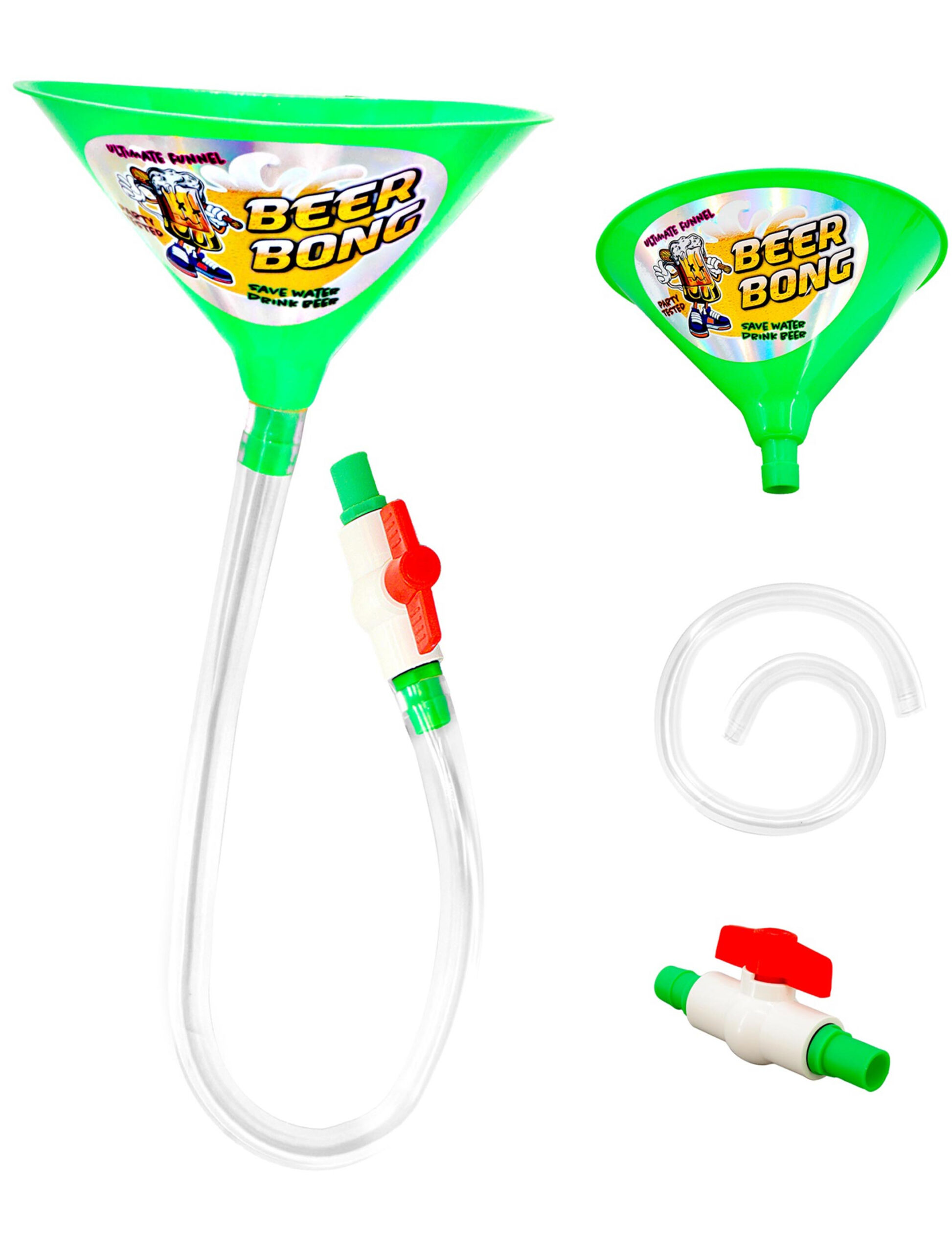 Bier Bong Trichter grün/weiß 1 Bier Bong Trichter grün/weiß