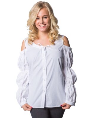 Bluse Musketier Damen weiß S