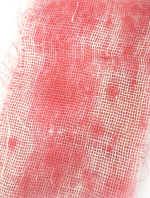 Dekoband blutig 10m beige/rot
