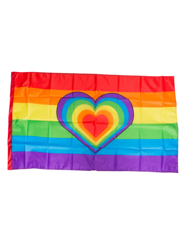Flagge Regenbogen mit Herz 150x90cm Farbe: bunt