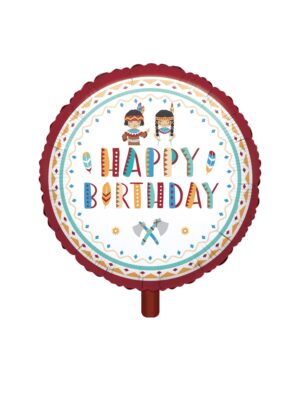 Folienballon Happy birthday Tepee & Tomahawk S Farbe: bunt