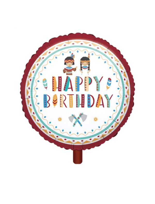 Folienballon Happy birthday Tepee & Tomahawk S Farbe: bunt