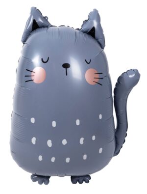 Folienballon Katze L 49x69cm grau
