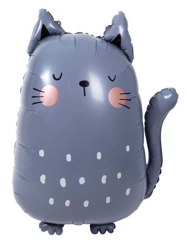 Folienballon Katze L 49x69cm grau
