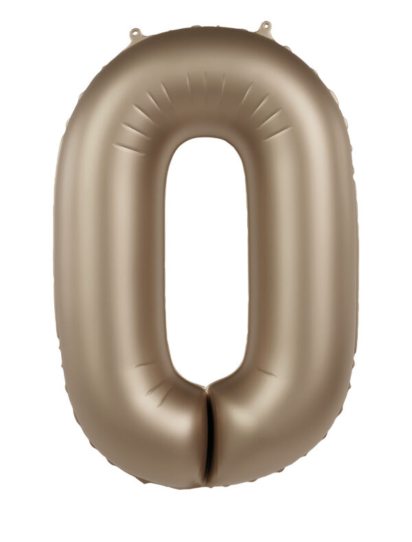 Folienballon Zahl 0 L matt gold
