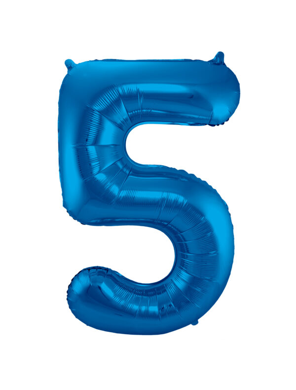 Folienballon Zahl 5 L blau