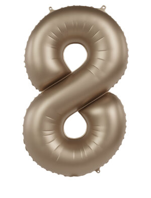 Folienballon Zahl 8 L matt gold
