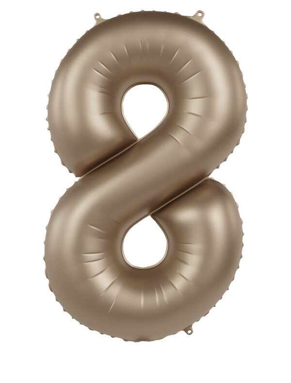 Folienballon Zahl 8 L matt gold