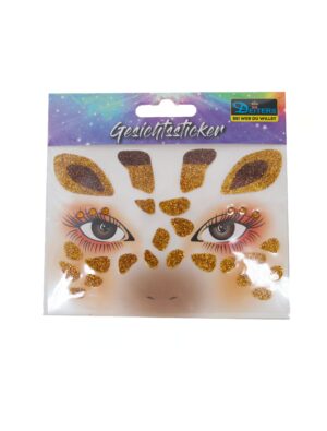 Gesichtssticker Giraffe braun/gold Schminke für Karneval & Fasching