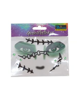 Gesichtssticker Monster schwarz/weiß Schminke für Karneval & Fasching
