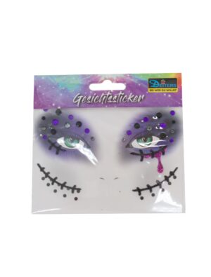 Gesichtssticker Voodo schwarz/lila Schminke für Karneval & Fasching
