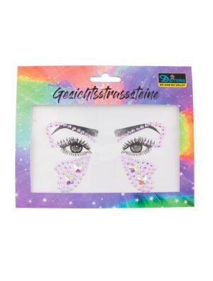 Gesichtsstrasssteine Schmetterling hellblau Schminke für Karneval & Fasching