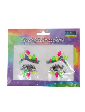Gesichtsstrasssteine bunt Schminke für Karneval & Fasching Farbe: bunt