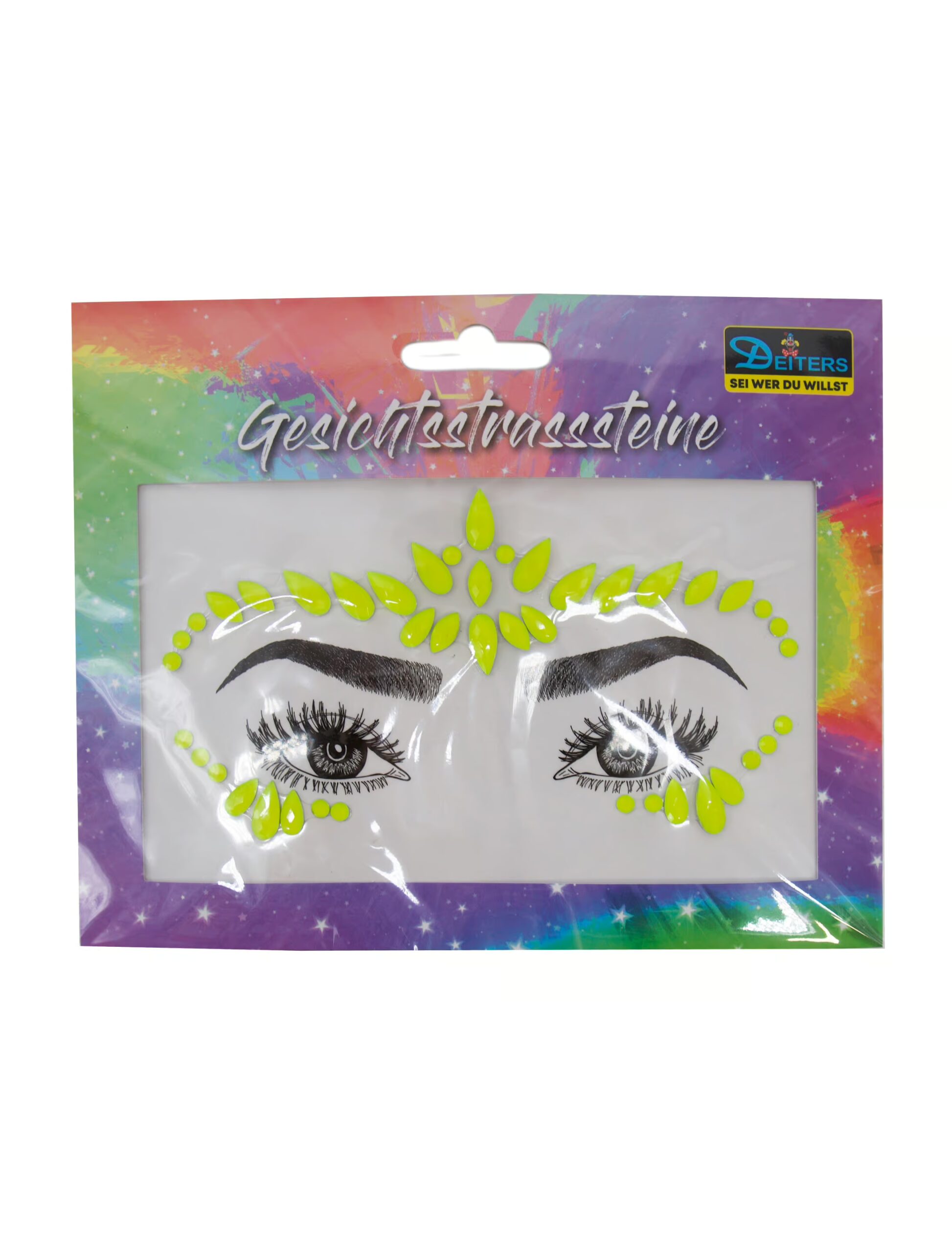 Gesichtsstrasssteine neongelb Schminke für Karneval & Fasching 1 Gesichtsstrasssteine neongelb Schminke für Karneval & Fasching