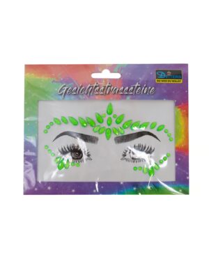 Gesichtsstrasssteine neongrün Schminke für Karneval & Fasching