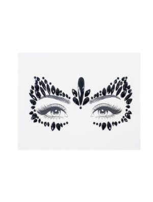 Gesichtsstrasssteine schwarz Schminke für Karneval & Fasching