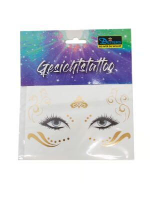 Gesichtstattoo Oriental Metallic gold