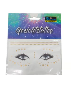 Gesichtstattoo Sommersprossen Göttin Metallic gold