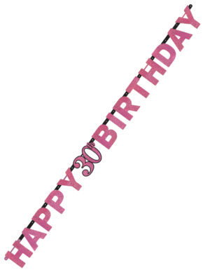 Girlande Happy 30. Birthday 213cm Farbe: rosa