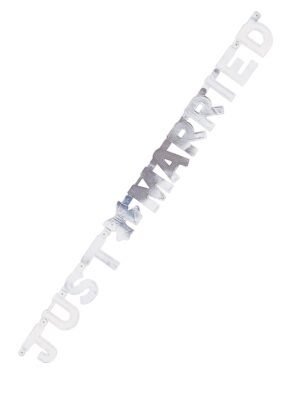 Girlande Just Married silber 129cm