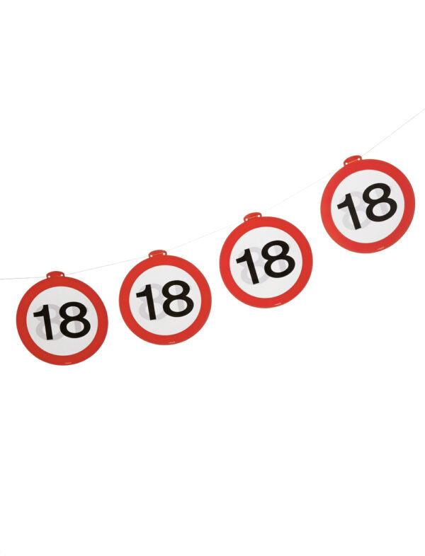 Girlande Verkehrsschild 40 Farbe: rot/weiß