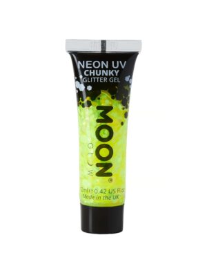 Glitzergel Chunky Neon UV 12ml neongelb Schminke für Karneval & Fasching