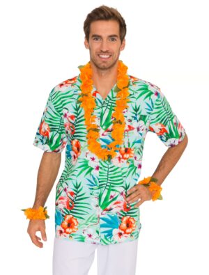 Hemd Hawaii mit Flamingos Farbe: bunt