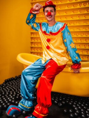 Hose Clown rot/blau S/M