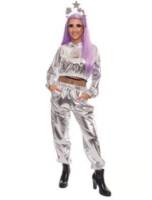 Hose metallic silber 2XL/3XL