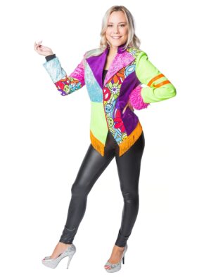 Jacke Flower Power Damen bunt M Farbe: bunt