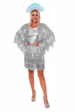 Jacke Lametta fein Damen silber XXS/XS