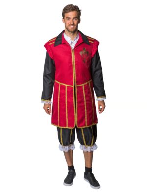 Jacke Musketier Herren Herren schwarz/rot 4XL