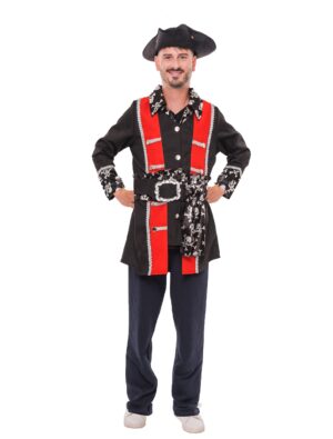 Jacke Pirat schwarz/rot S/M