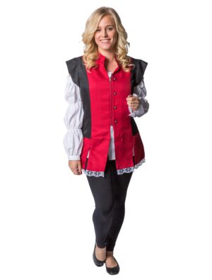 Jacke kurzarm Musketier Damen schwarz/rot XL