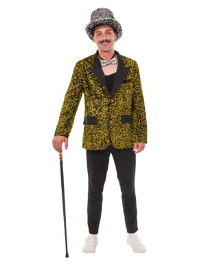 Jackett Pailletten Herren gold S