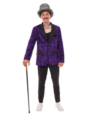 Jackett Pailletten Herren lila S