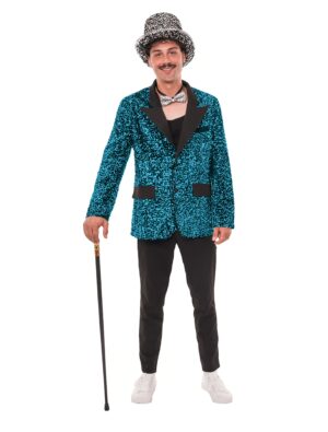 Jackett Pailletten Herren türkis S