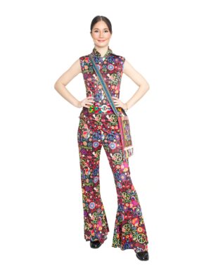 Jumpsuit Hippie Peace Damen bunt S/M Farbe: bunt