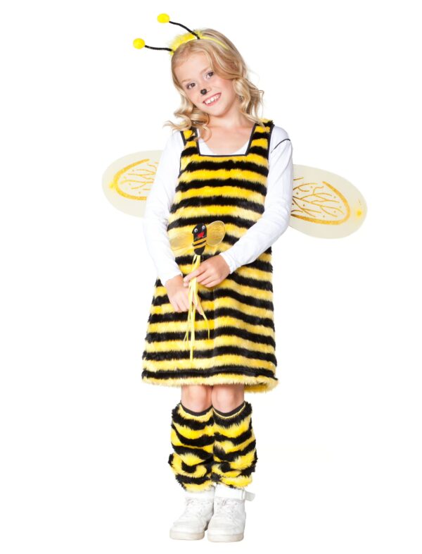 Kleid Biene Plüsch Kinder schwarz/gelb