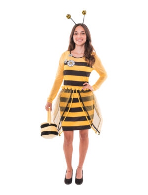 Kleid Biene schwarz/gelb XS