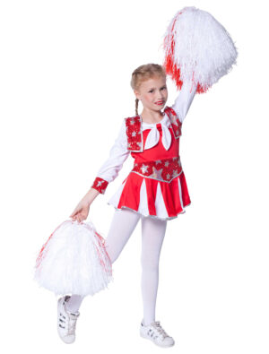 Kleid Cheerleader Kinder rot/weiß