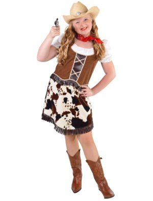 Kleid Cowgirl Kinder weiß/braun