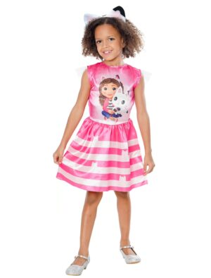 Kleid Gabby's Dollhouse pink/weiß 3-5 Jahre