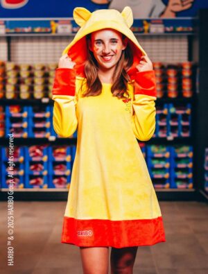 Kleid HARIBO Goldbären Plüsch  Damen rot/gelb 4XL/5XL