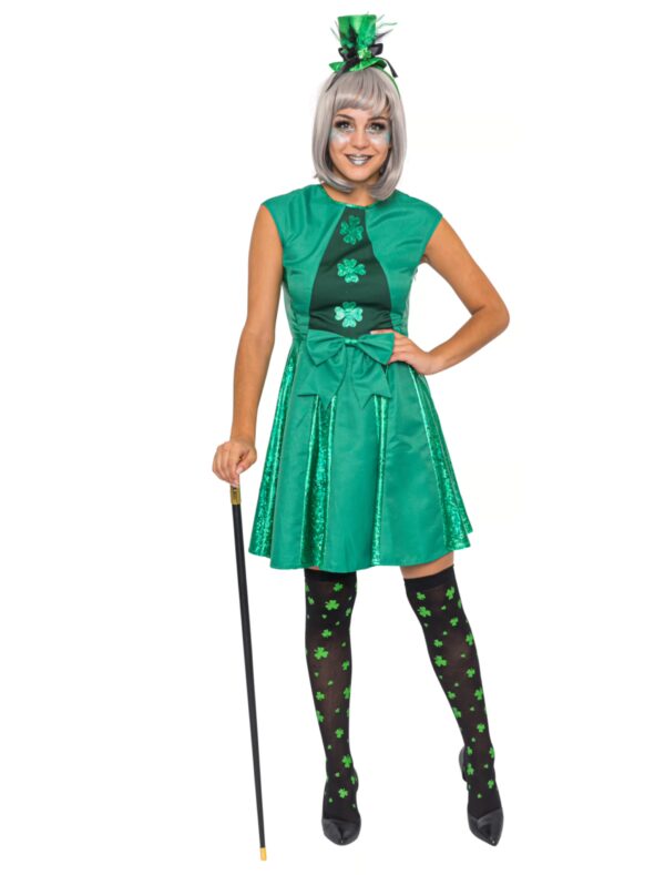 Kleid Kleeblätter grün S