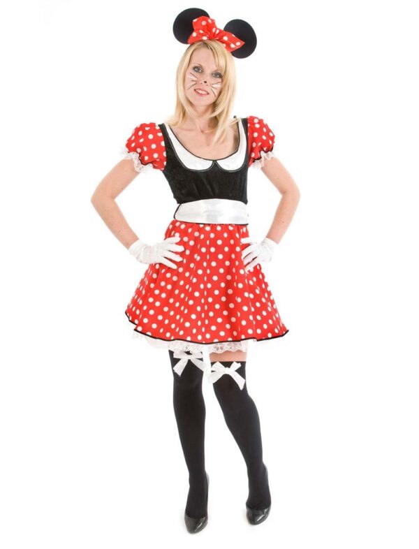 Kleid Mausi 2-tlg. Damen rot/schwarz 42