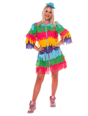 Kleid Pinata Damen bunt S/M Farbe: bunt